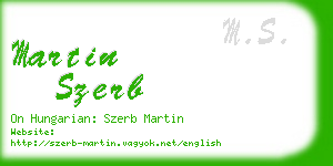 martin szerb business card